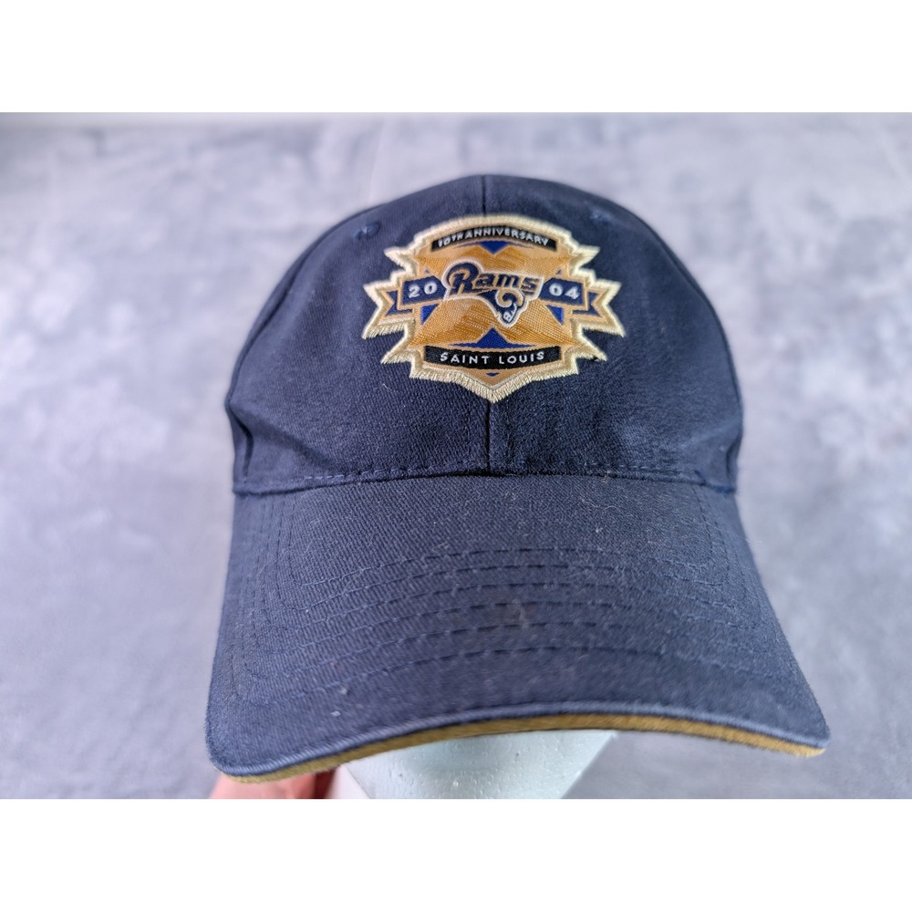 St Louis Rams 10th Anniversary 2004 Hat Edward Jones Dome Navy Blue Adjustable